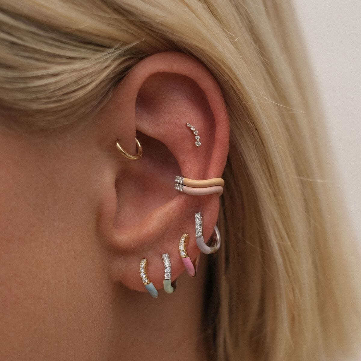 Maverick enamel sherbet 6-piece ear cuff set