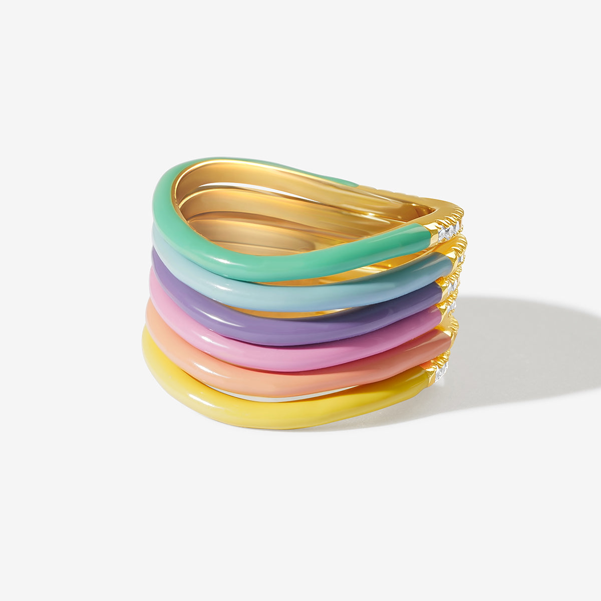 Egor enamel 6-piece ring set