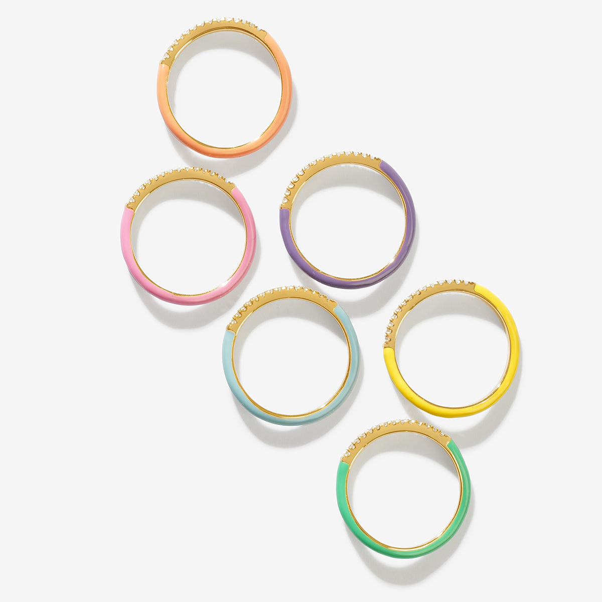 Egor enamel 6-piece ring set