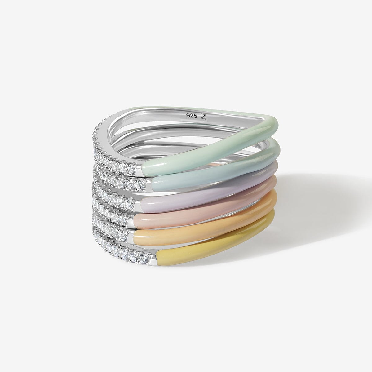Egor enamel sherbet 6-piece ring set
