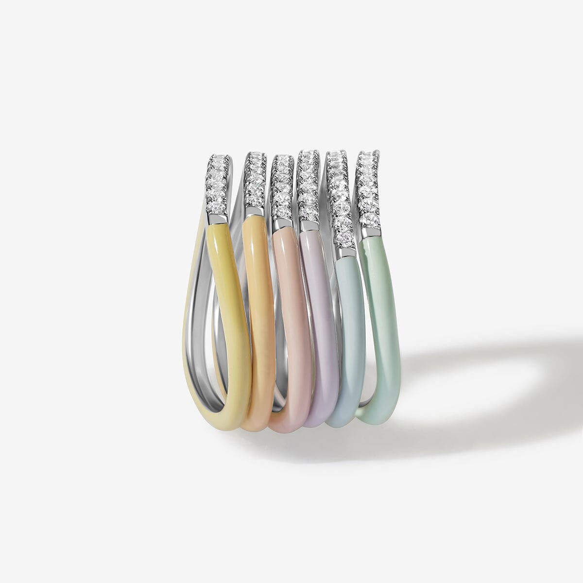 Egor enamel sherbet 6-piece ring set