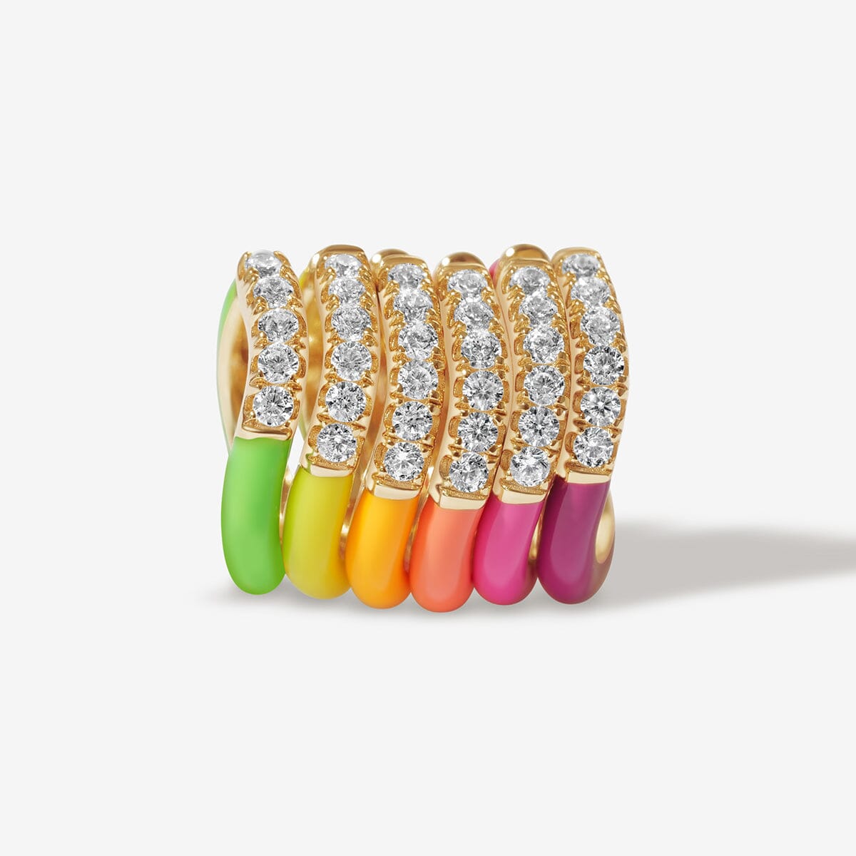 Gavin neon enamel 6-piece earring set