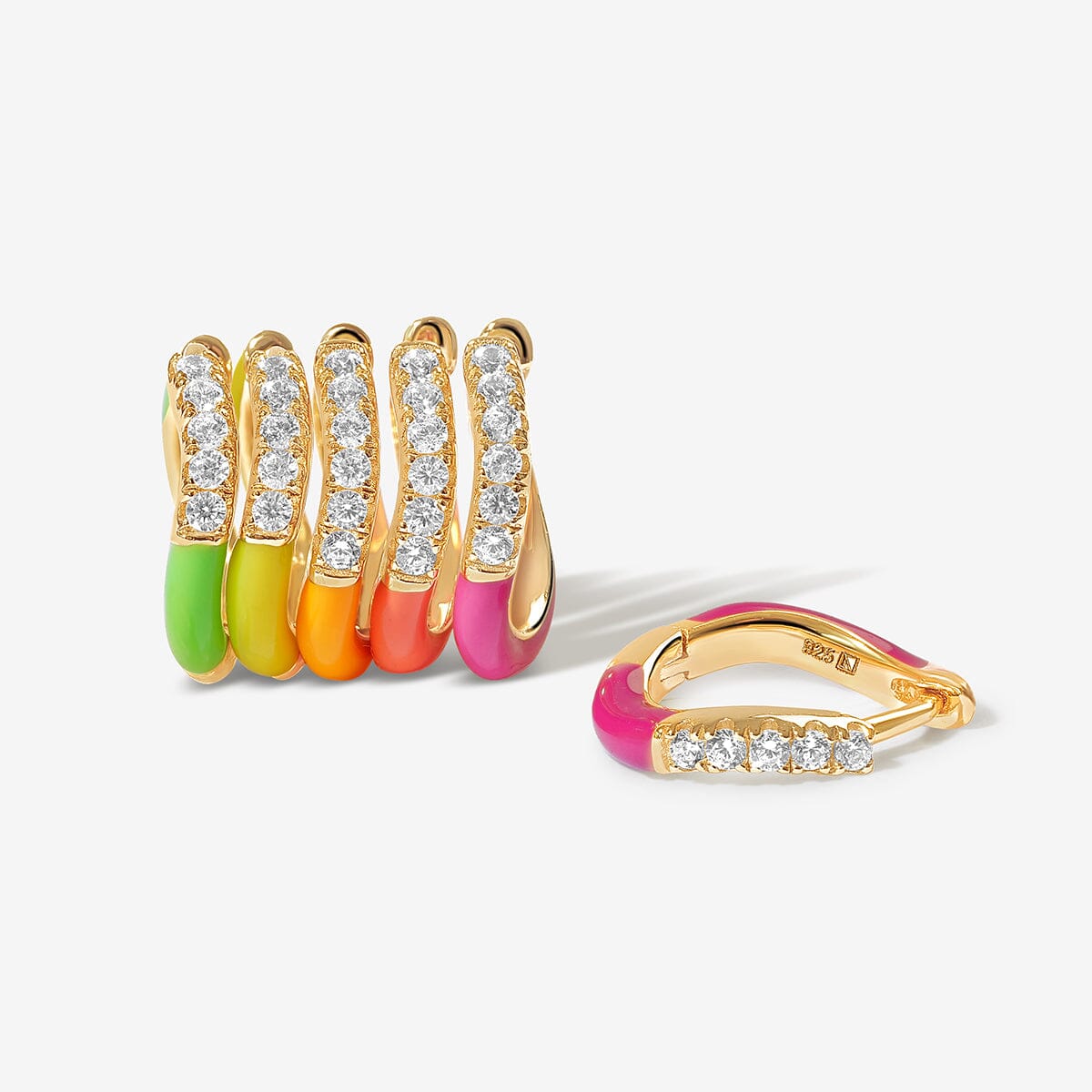 Gavin neon enamel 6-piece earring set