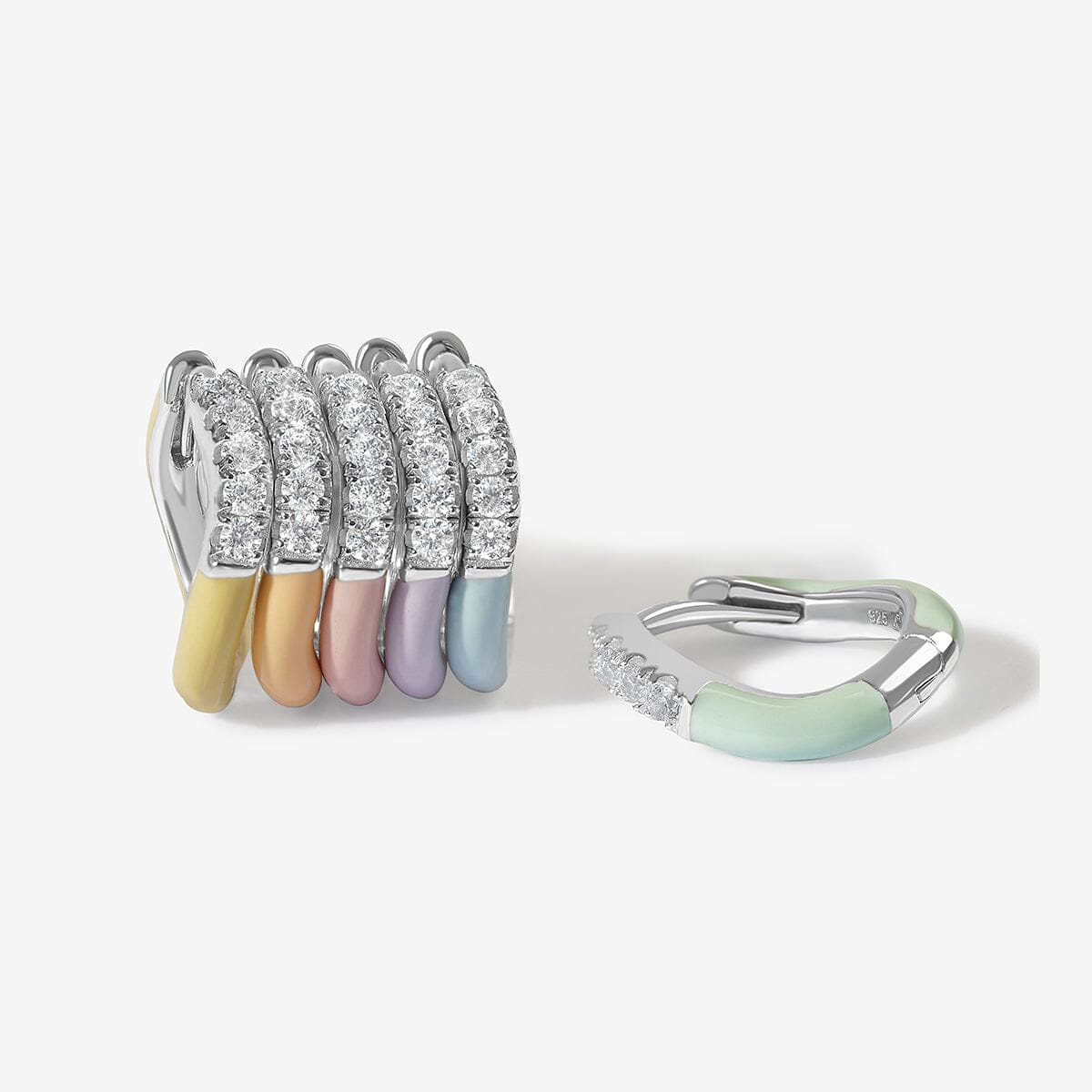 Gavin enamel sherbet 6-piece earring set