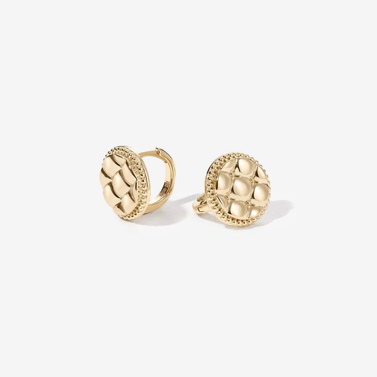 Johnnie round quilted huggie earrings