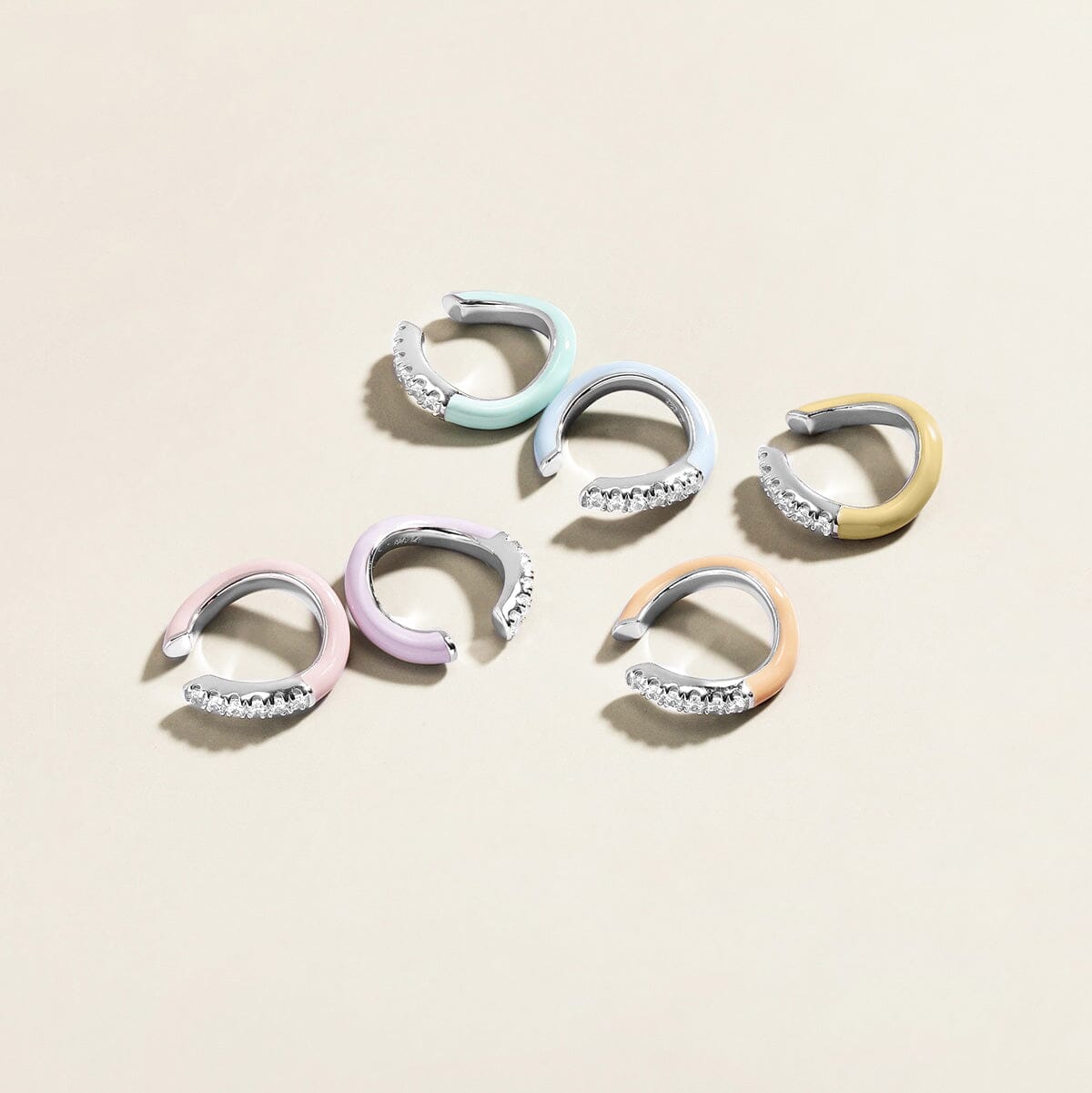 Maverick enamel sherbet 6-piece ear cuff set