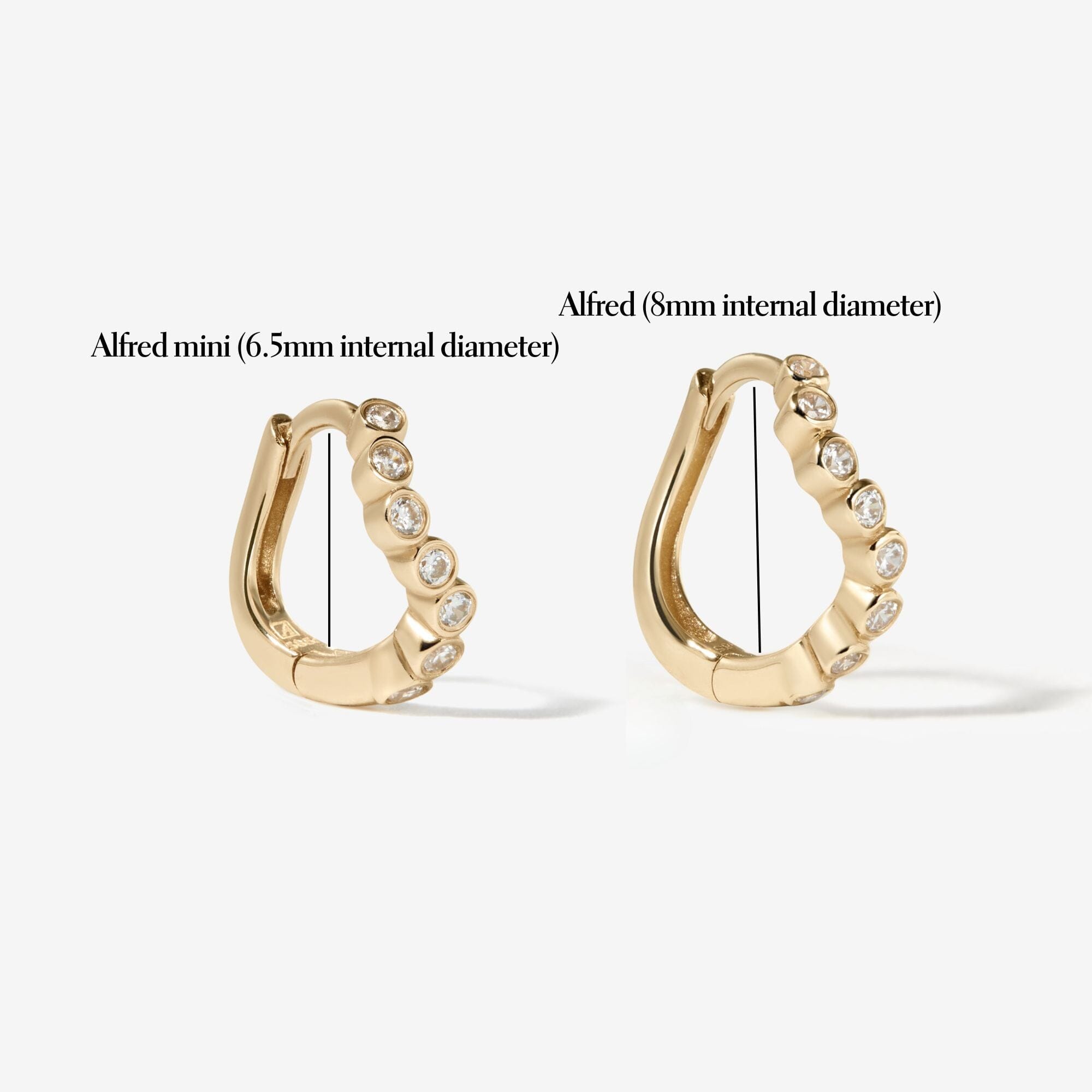 Alfred diamond mini hoop piercing