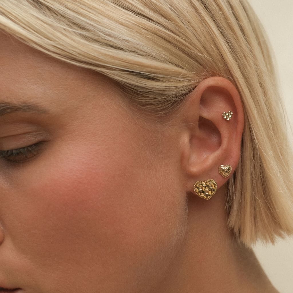 Collins heart quilted piercing