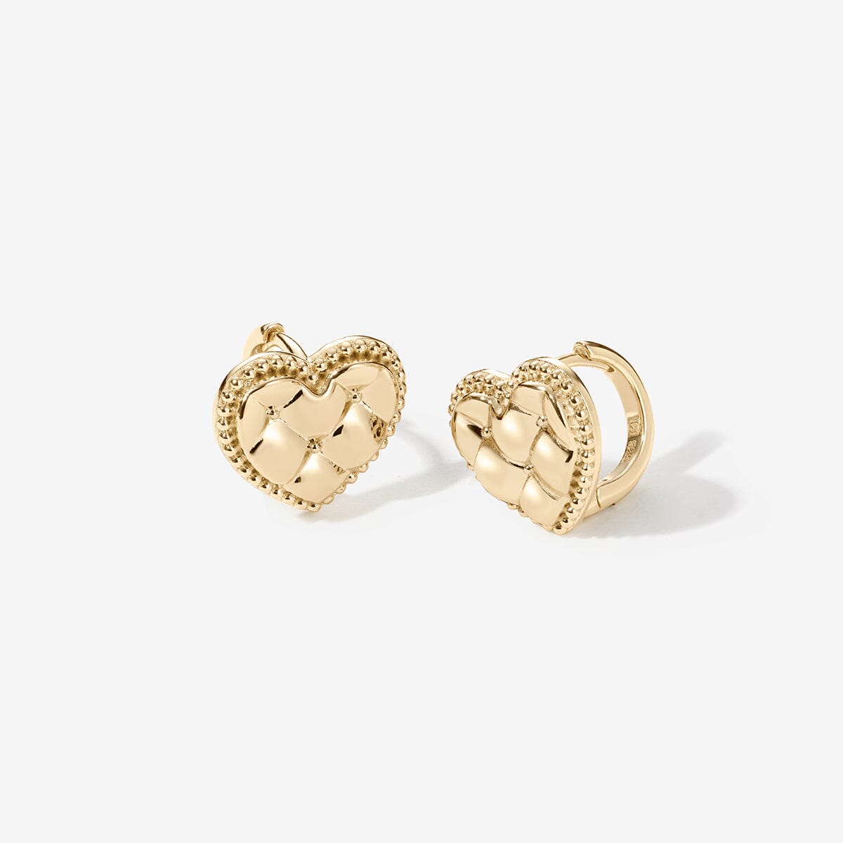 Ralph heart quilted huggie earrings