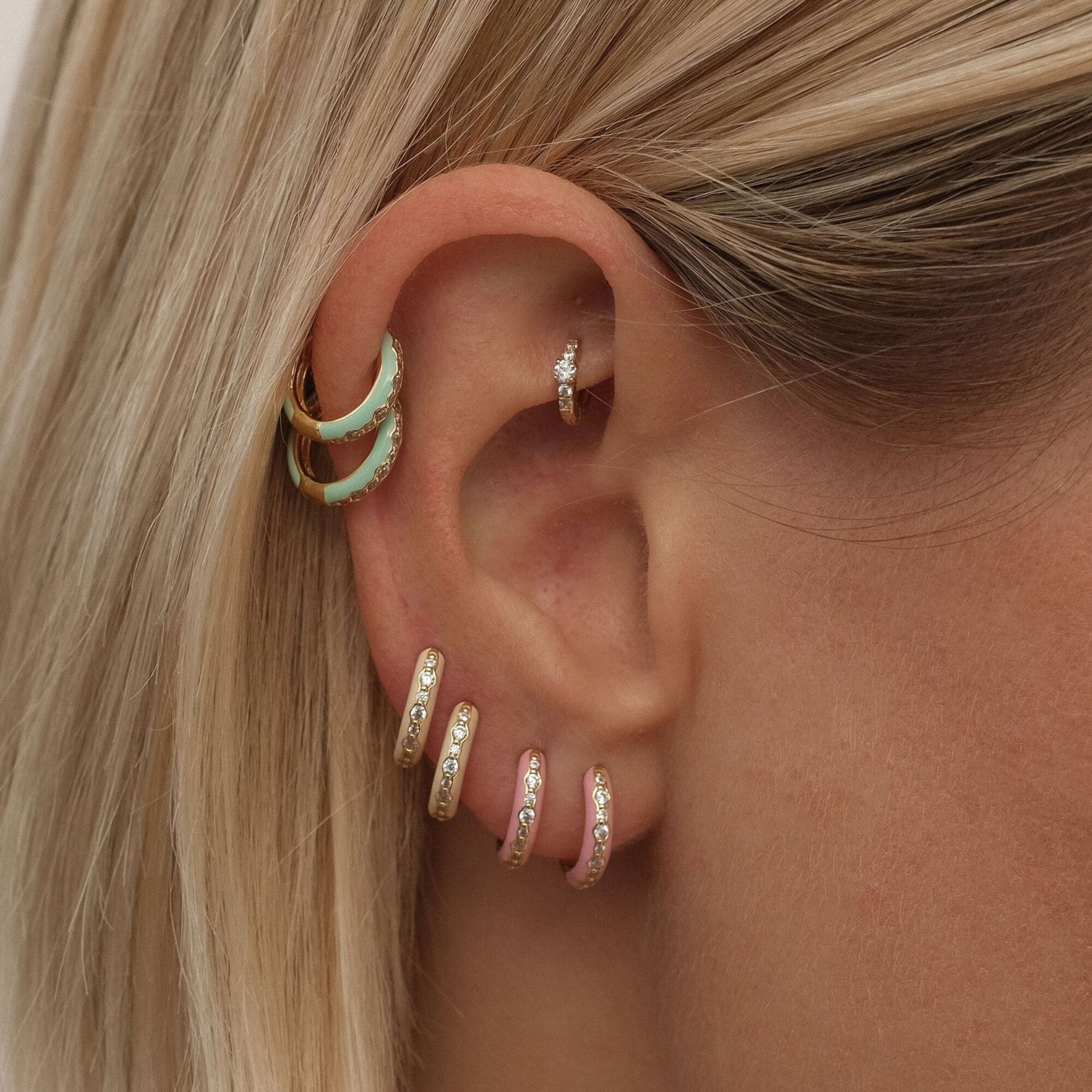 Reuben 6-piece enamel earring set