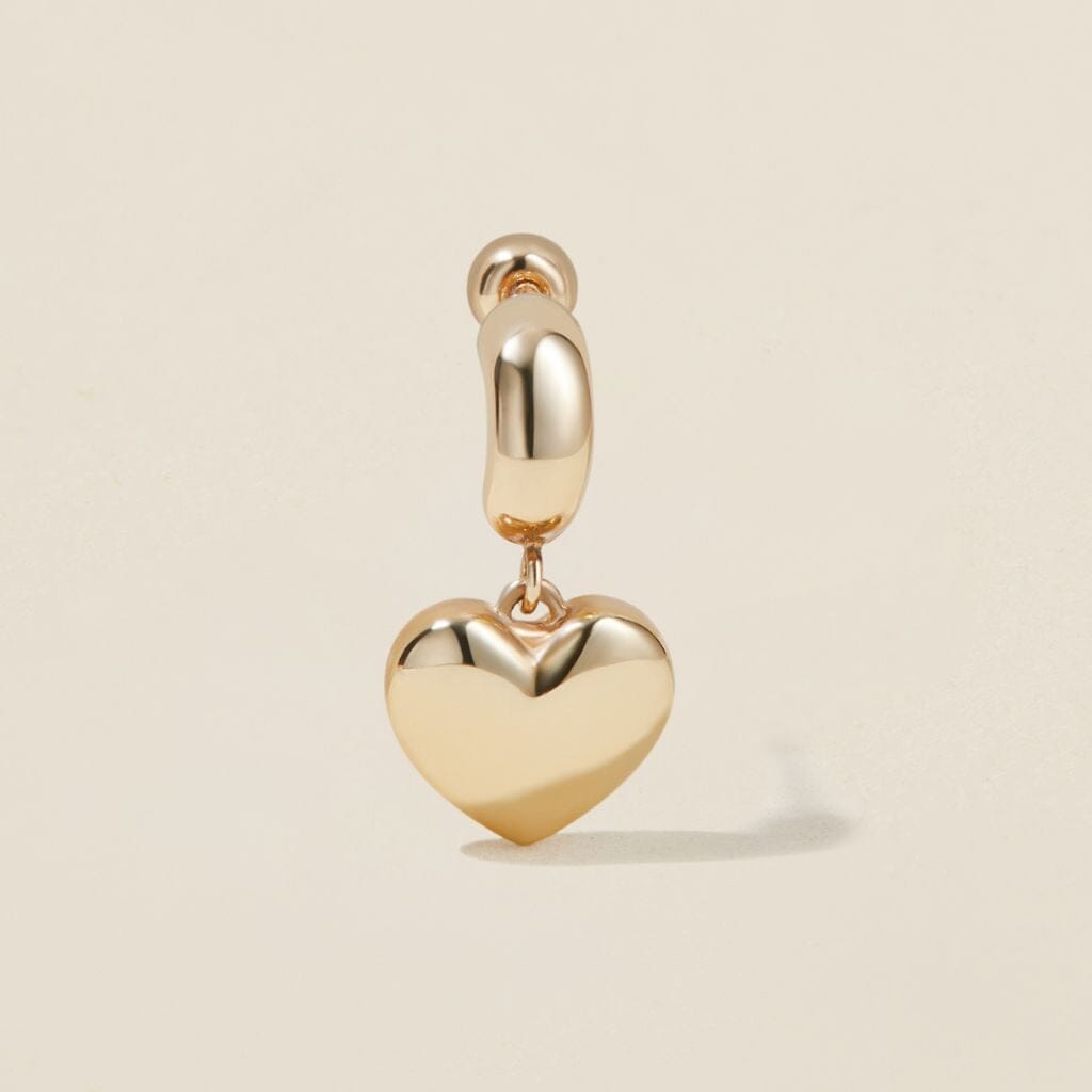 Bug heart charm piercing