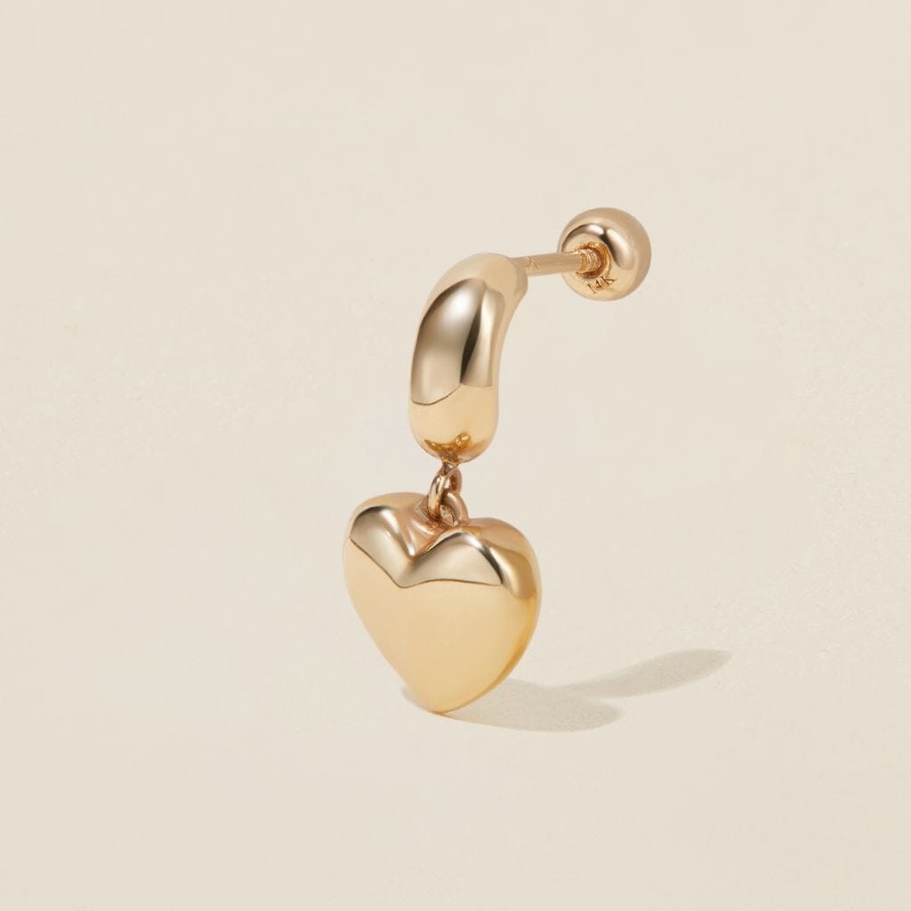 Bug heart charm piercing