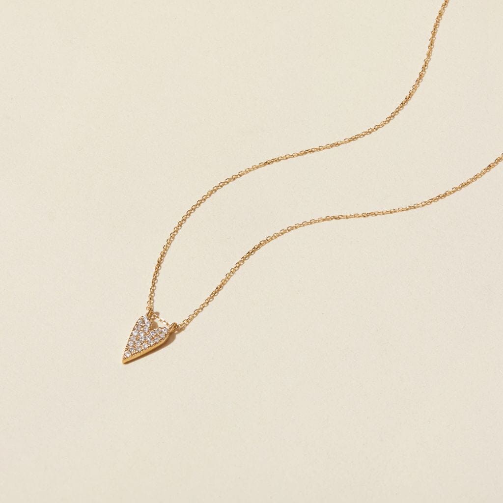 Brulee crystal heart necklace