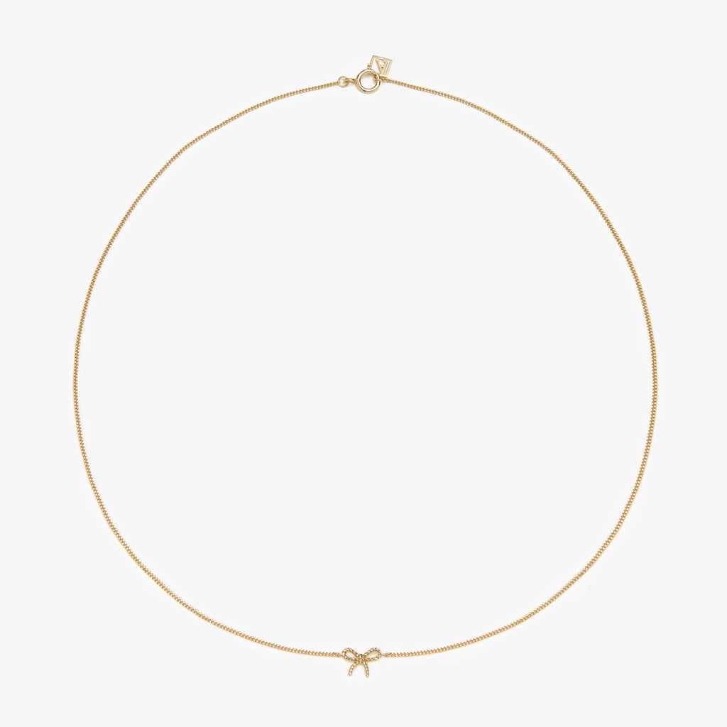 Atticus micro bow necklace