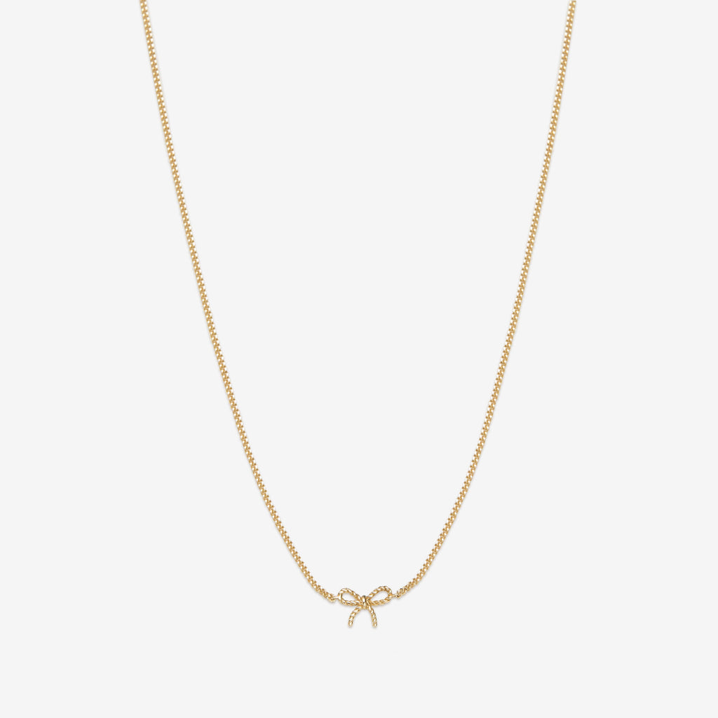 Atticus micro bow necklace