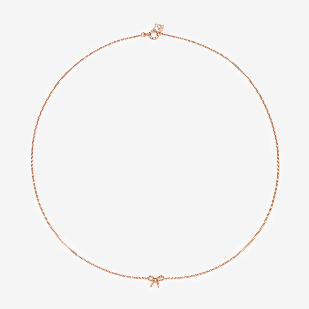 Atticus micro bow necklace