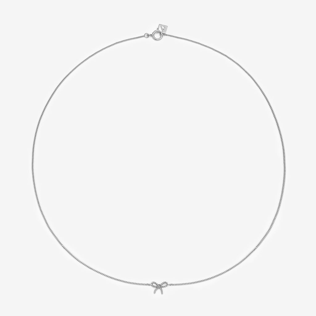 Atticus micro bow necklace
