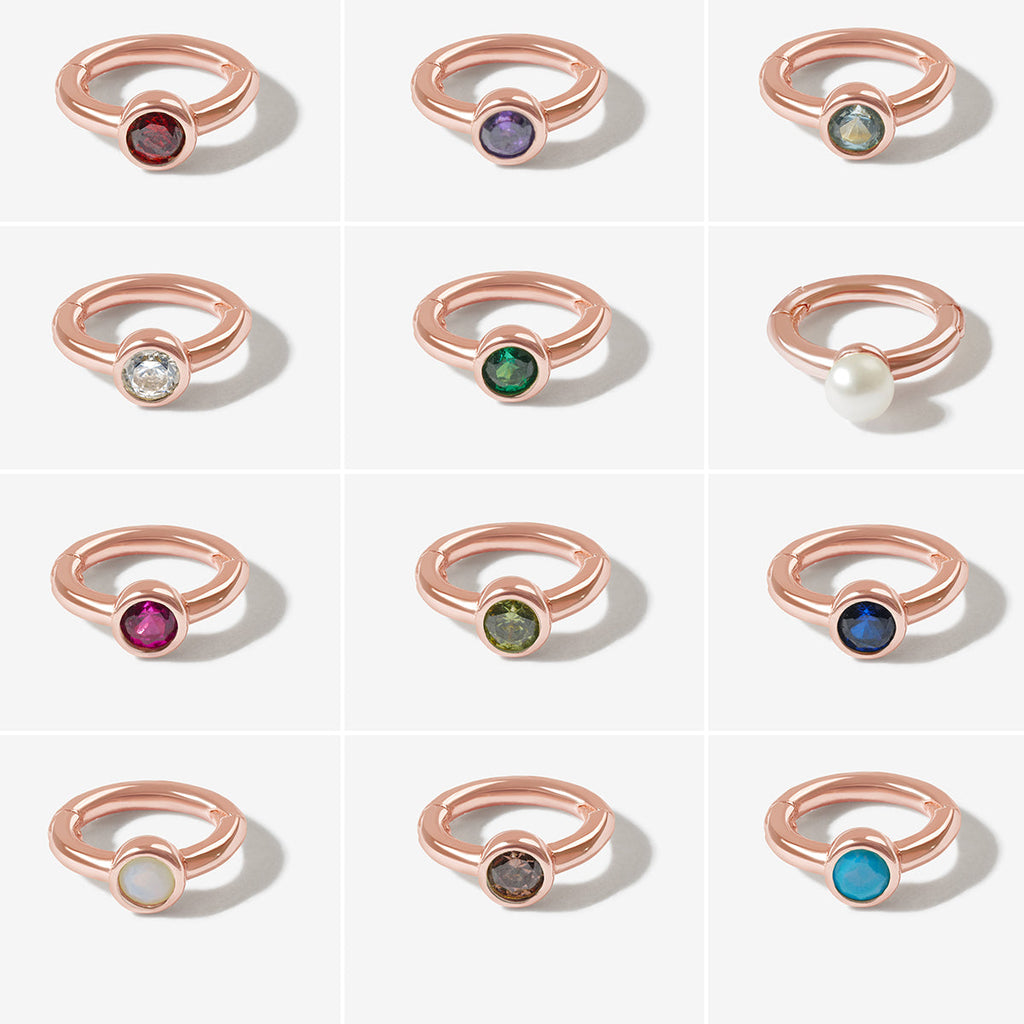 Lono birthstone huggie