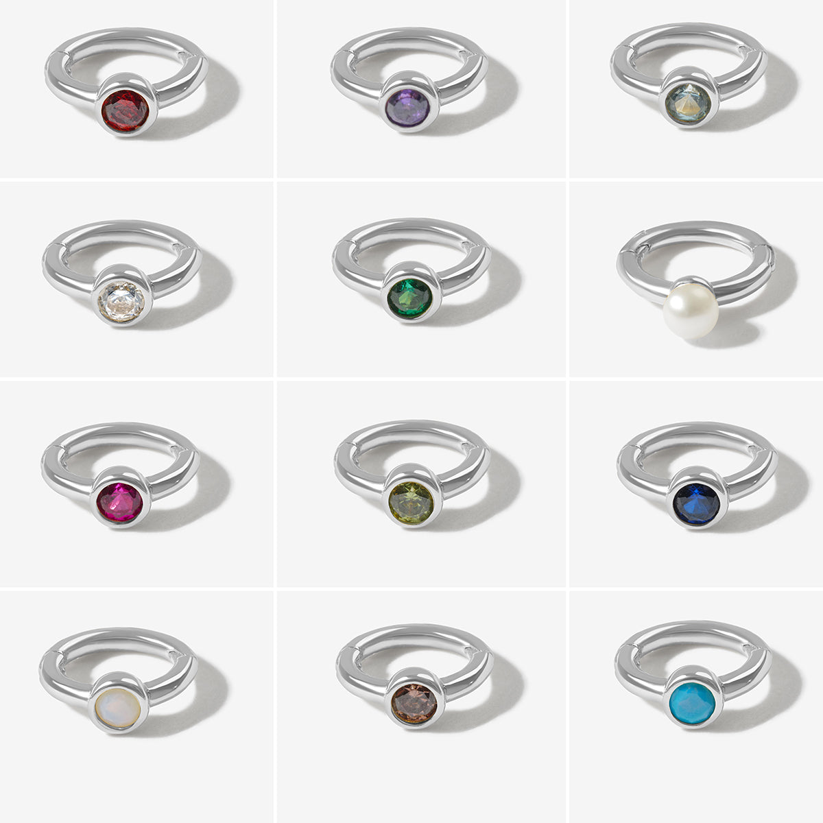 Lono birthstone huggie