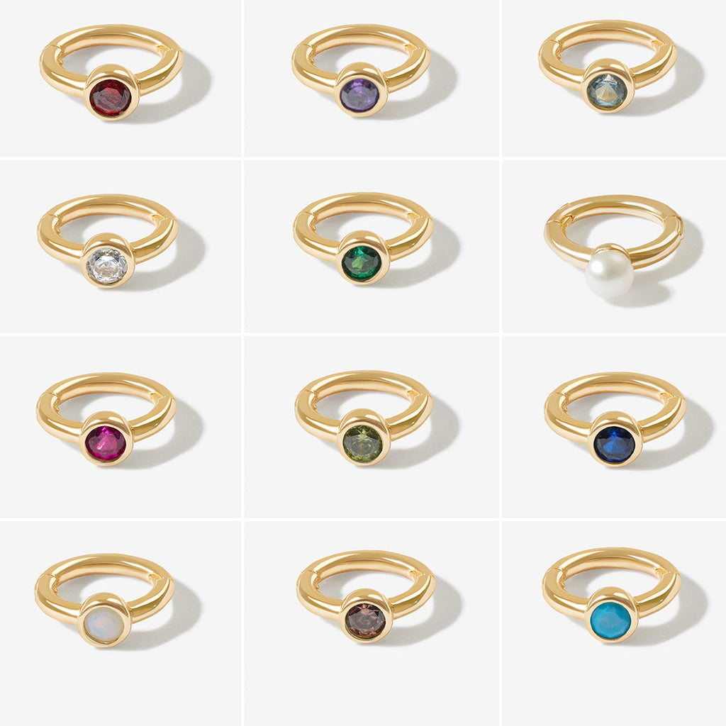 Lono birthstone huggie