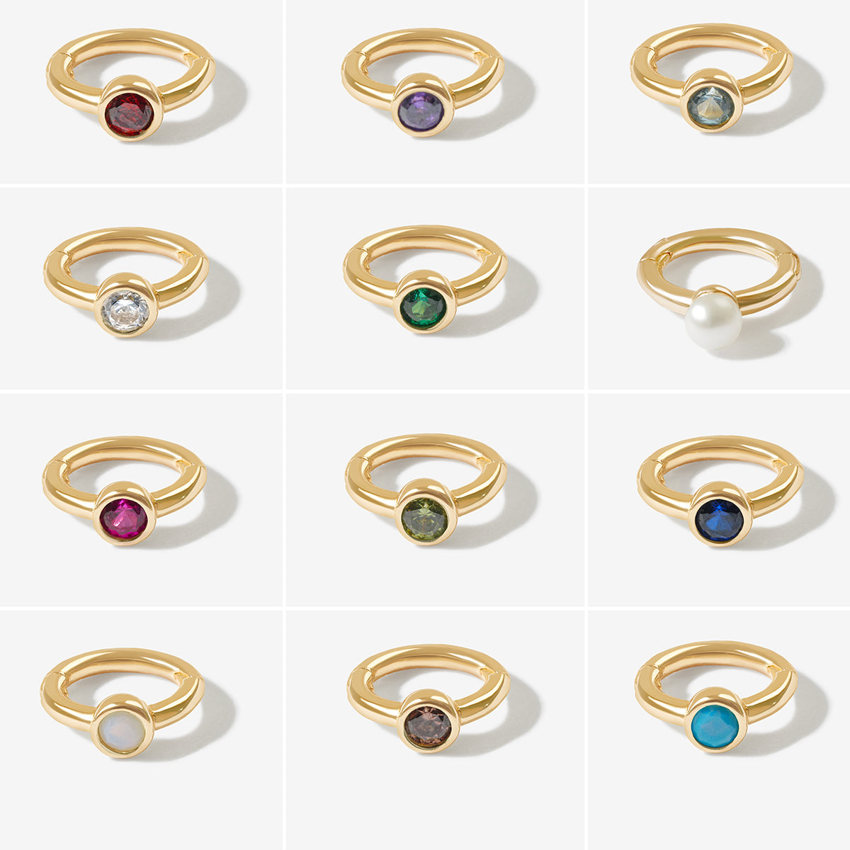 Lono birthstone huggie