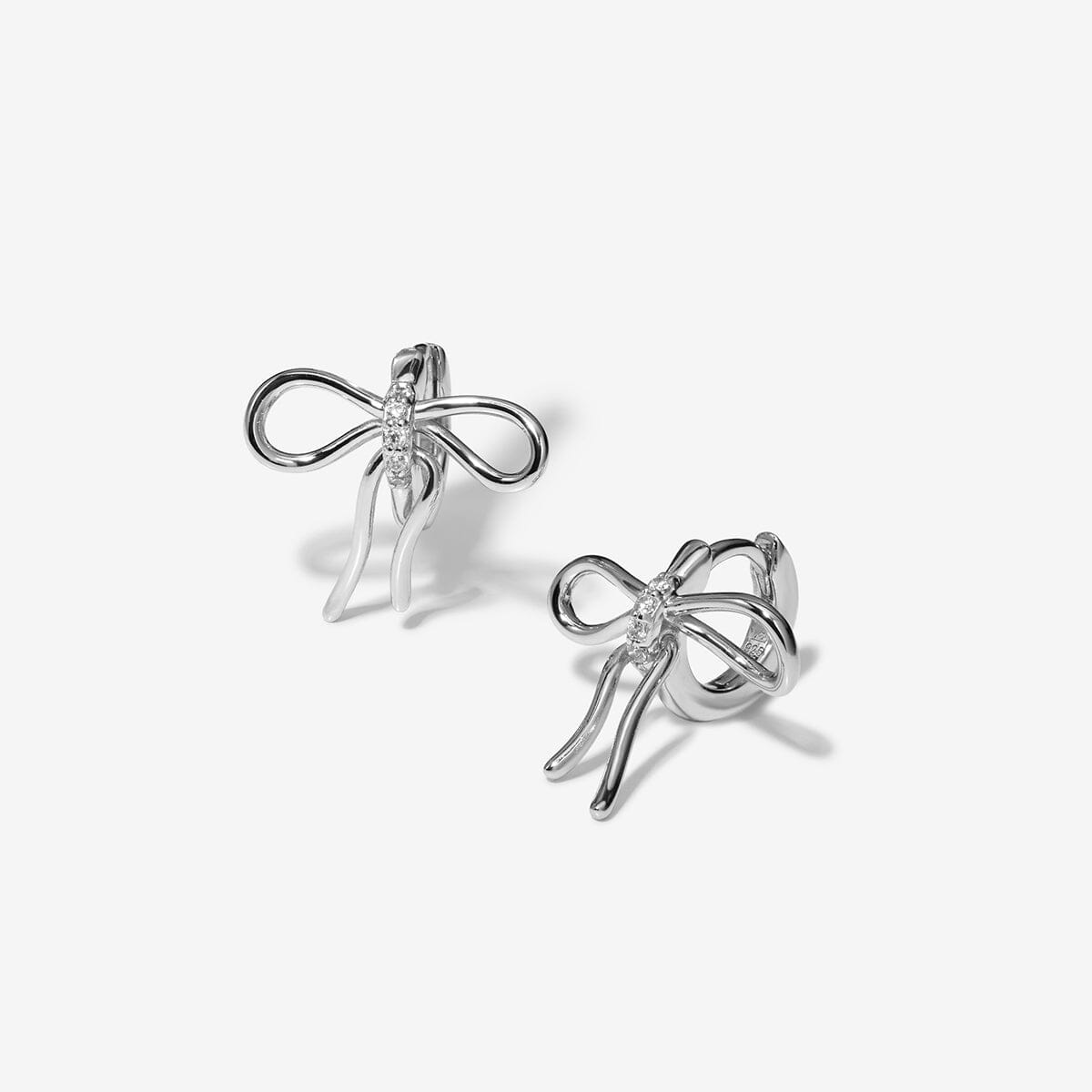 Cliff bow huggie earrings