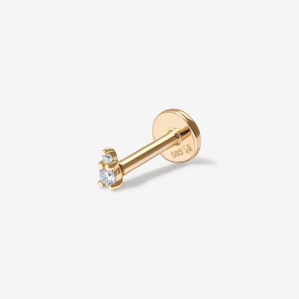 Cabriole diamond stud piercing