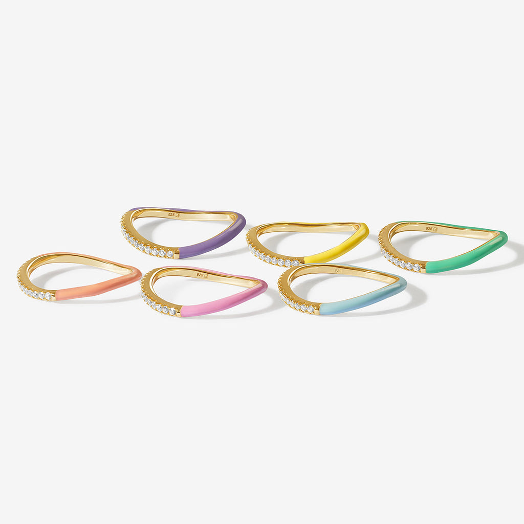 Egor enamel 6-piece ring set