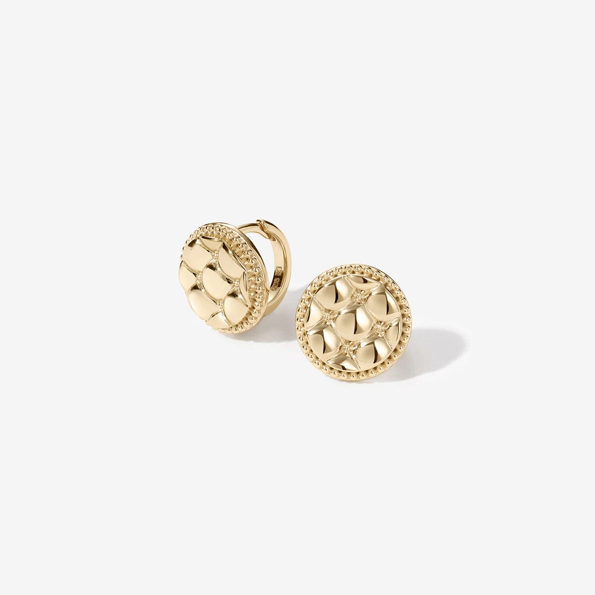 Johnnie round quilted huggie earrings