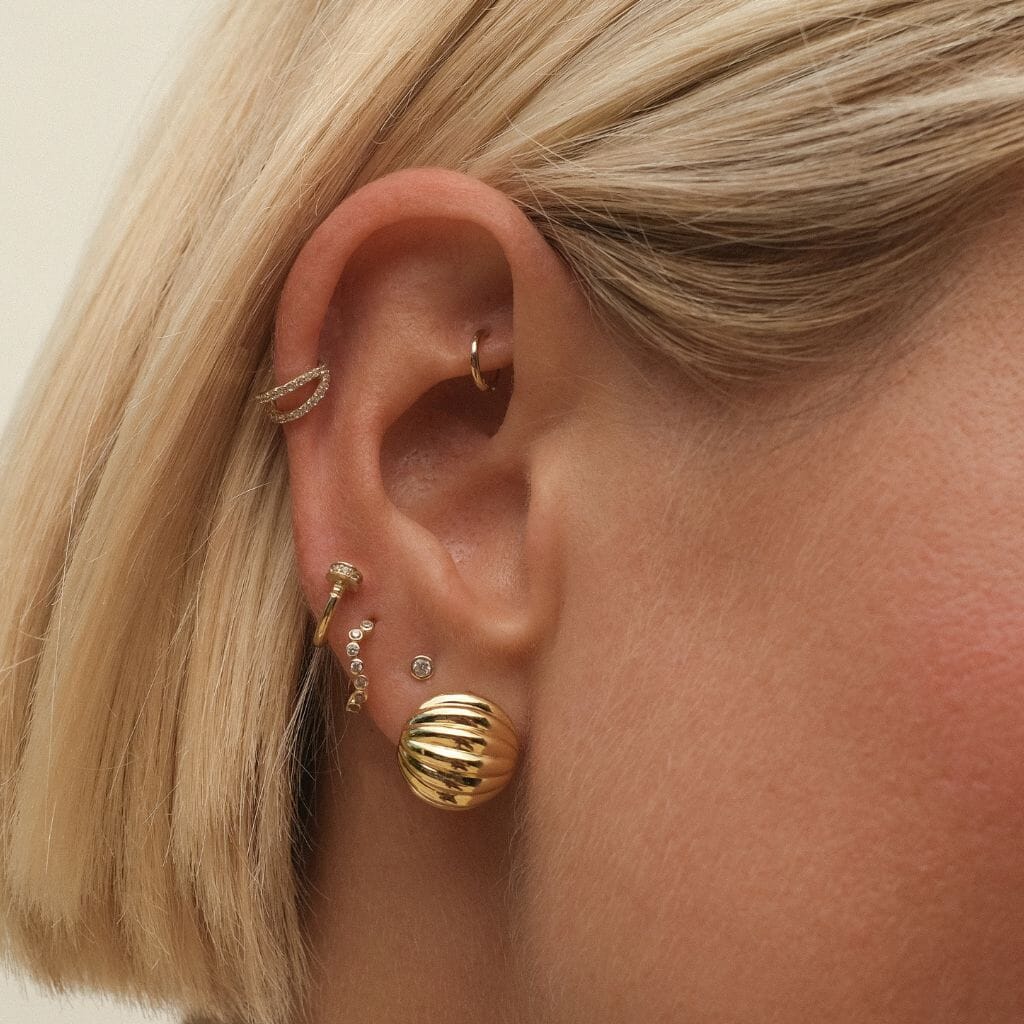 Klaus ball huggie earrings