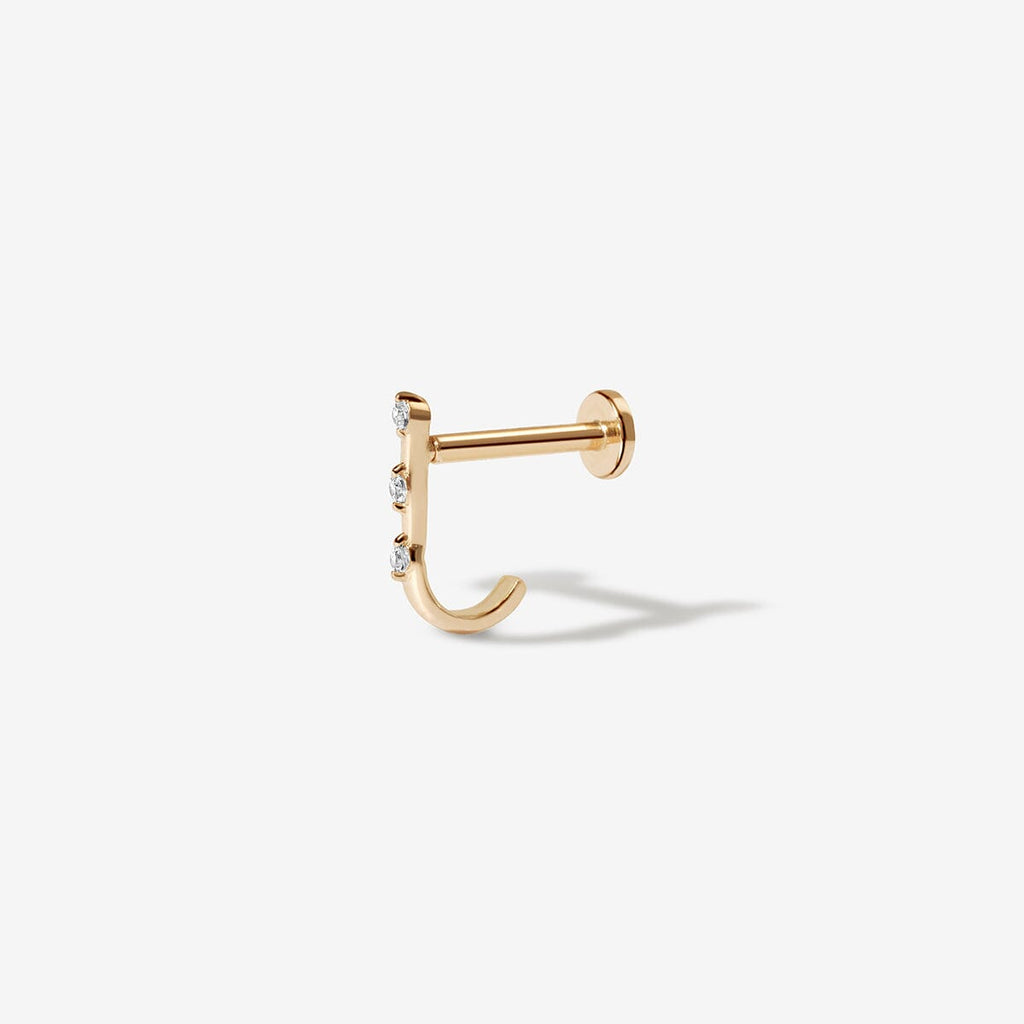 Lane diamond J piercing