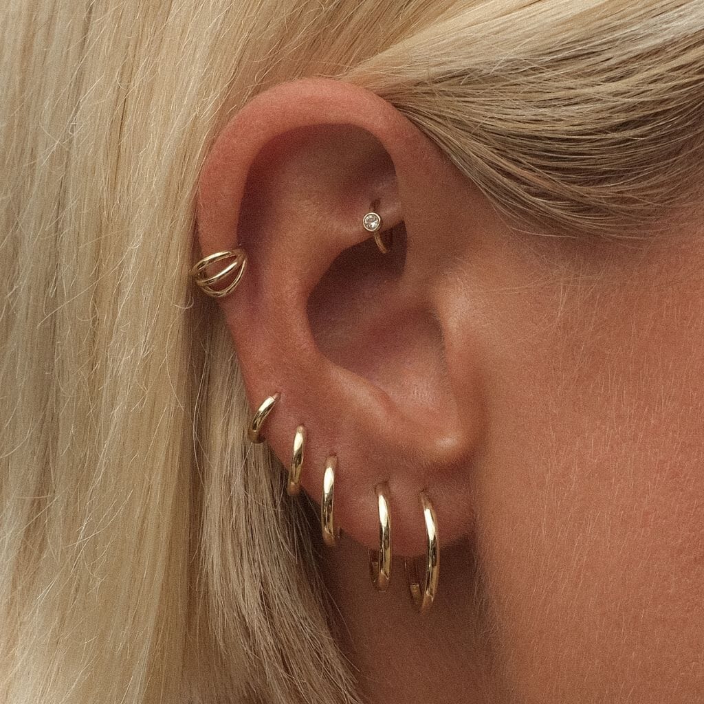 Lotto diamond hoop piercing