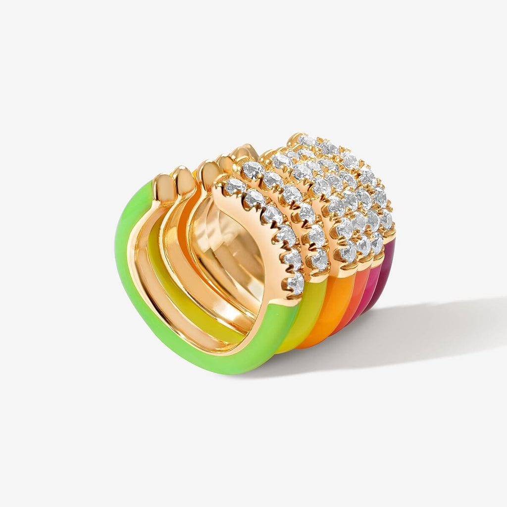 Maverick neon enamel 6-piece ear cuff set