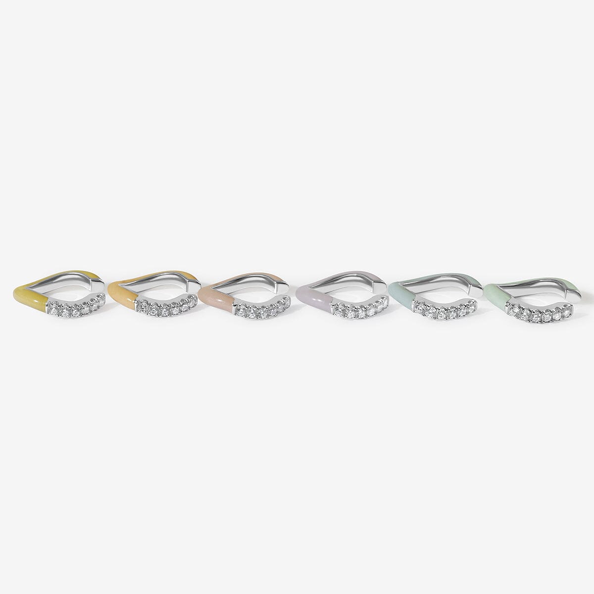 Maverick enamel sherbet 6-piece ear cuff set