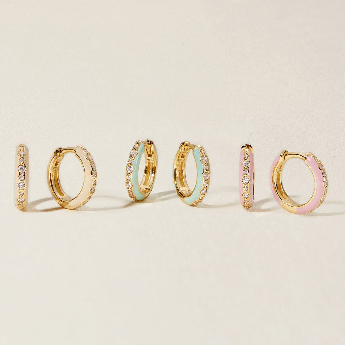 Reuben 6-piece enamel earring set