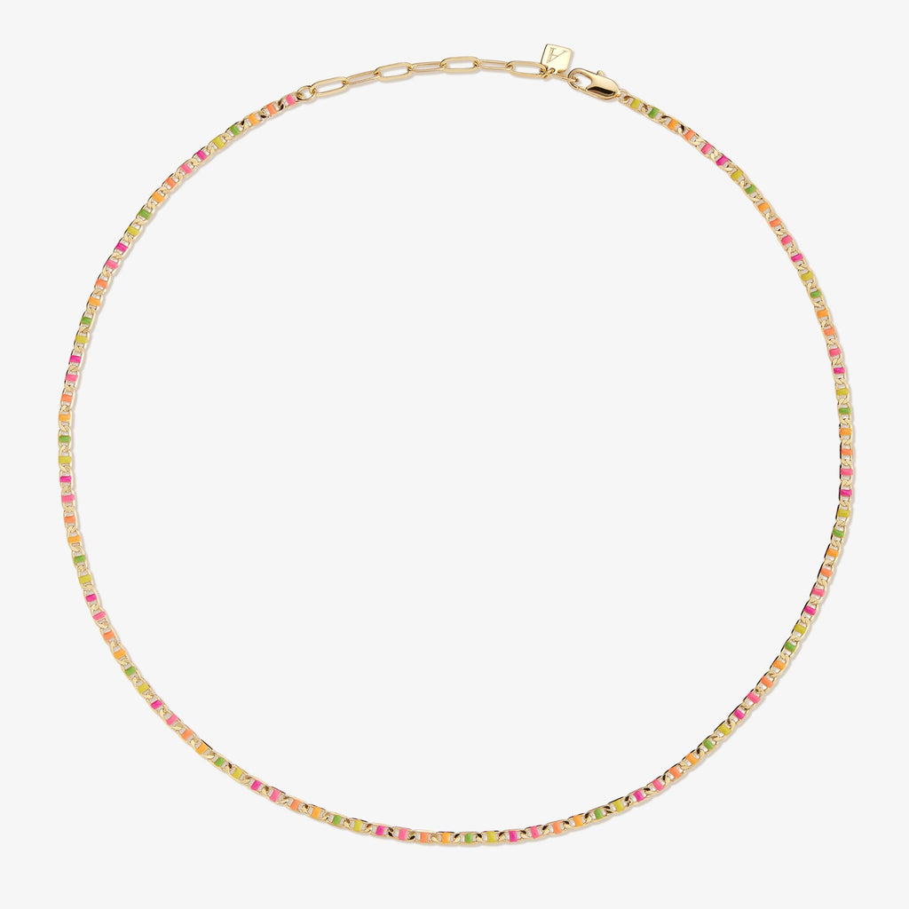 Nauman neon flat chain necklace