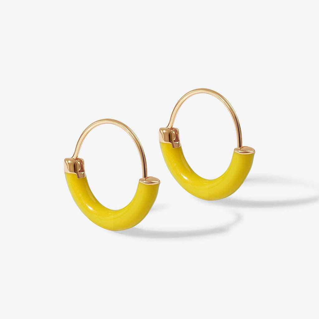 Saz neon yellow mini hoops