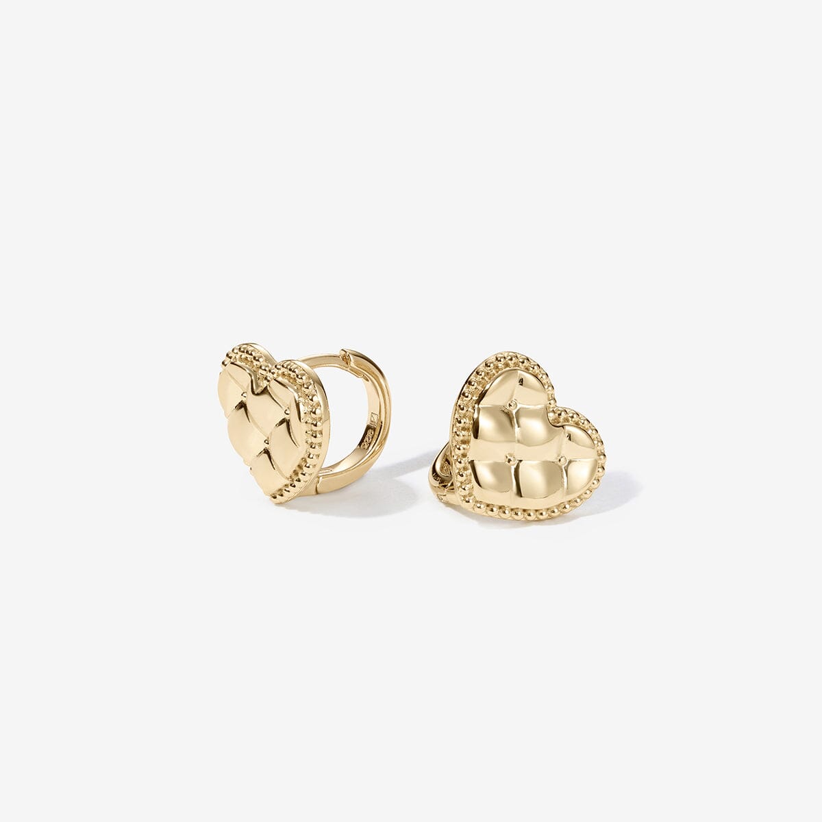 Ralph heart quilted huggie earrings