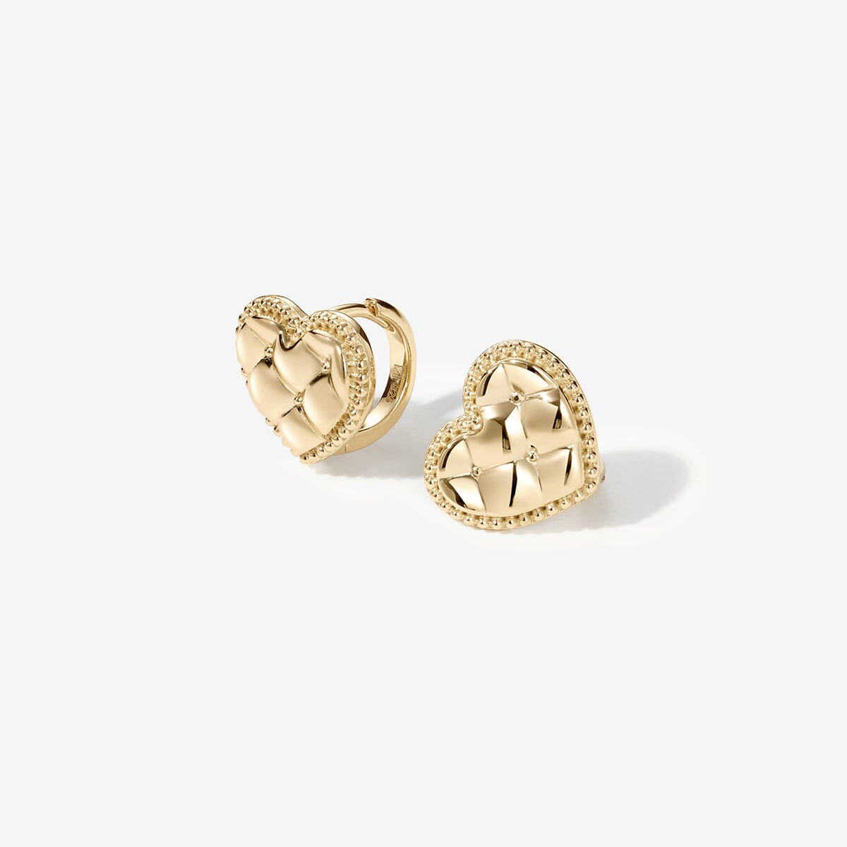 Ralph heart quilted huggie earrings