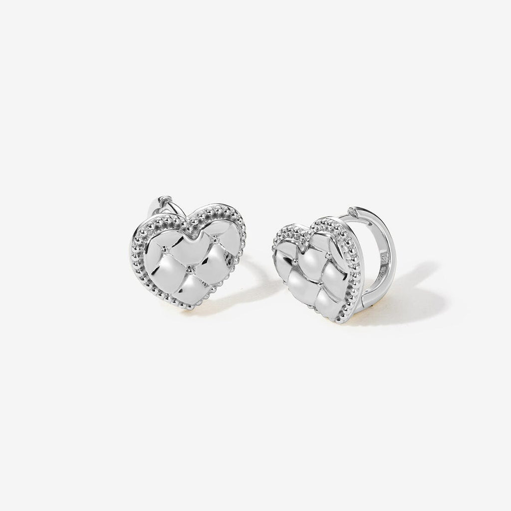 Ralph heart quilted huggie earrings