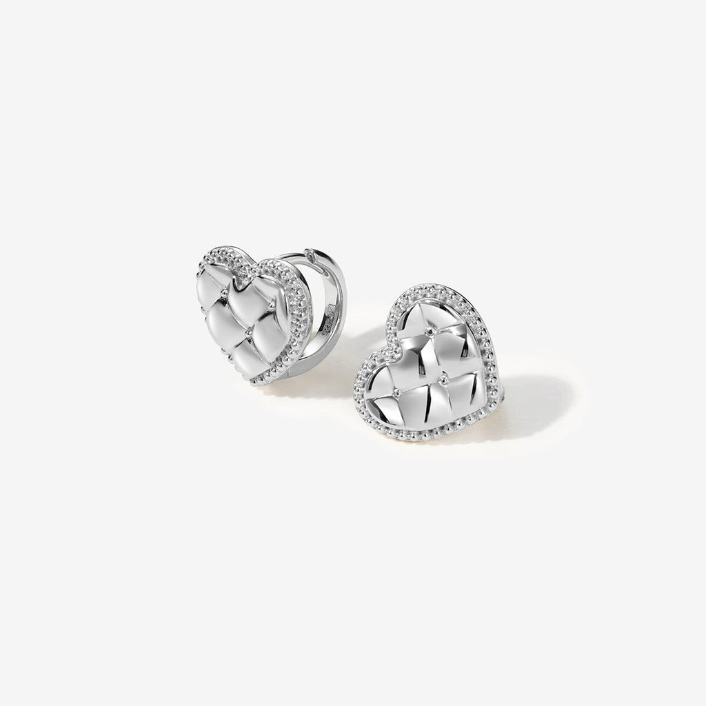 Ralph heart quilted huggie earrings