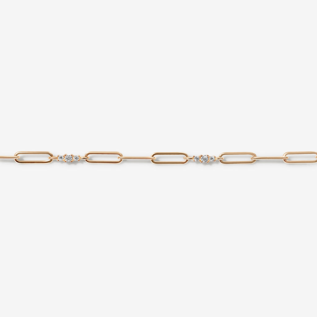 Rojas triple link paperclip chain anklet