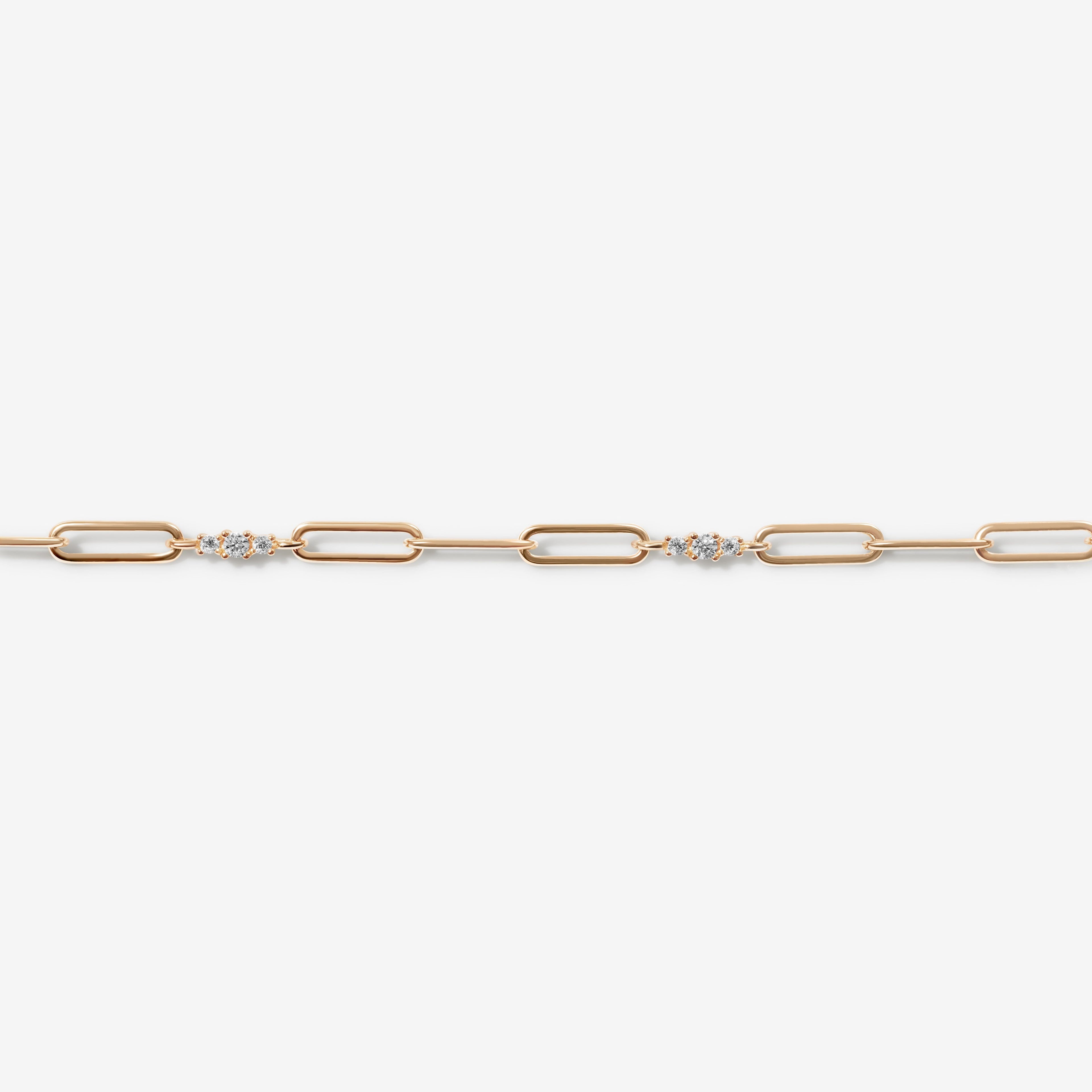 Rojas triple link paperclip chain anklet
