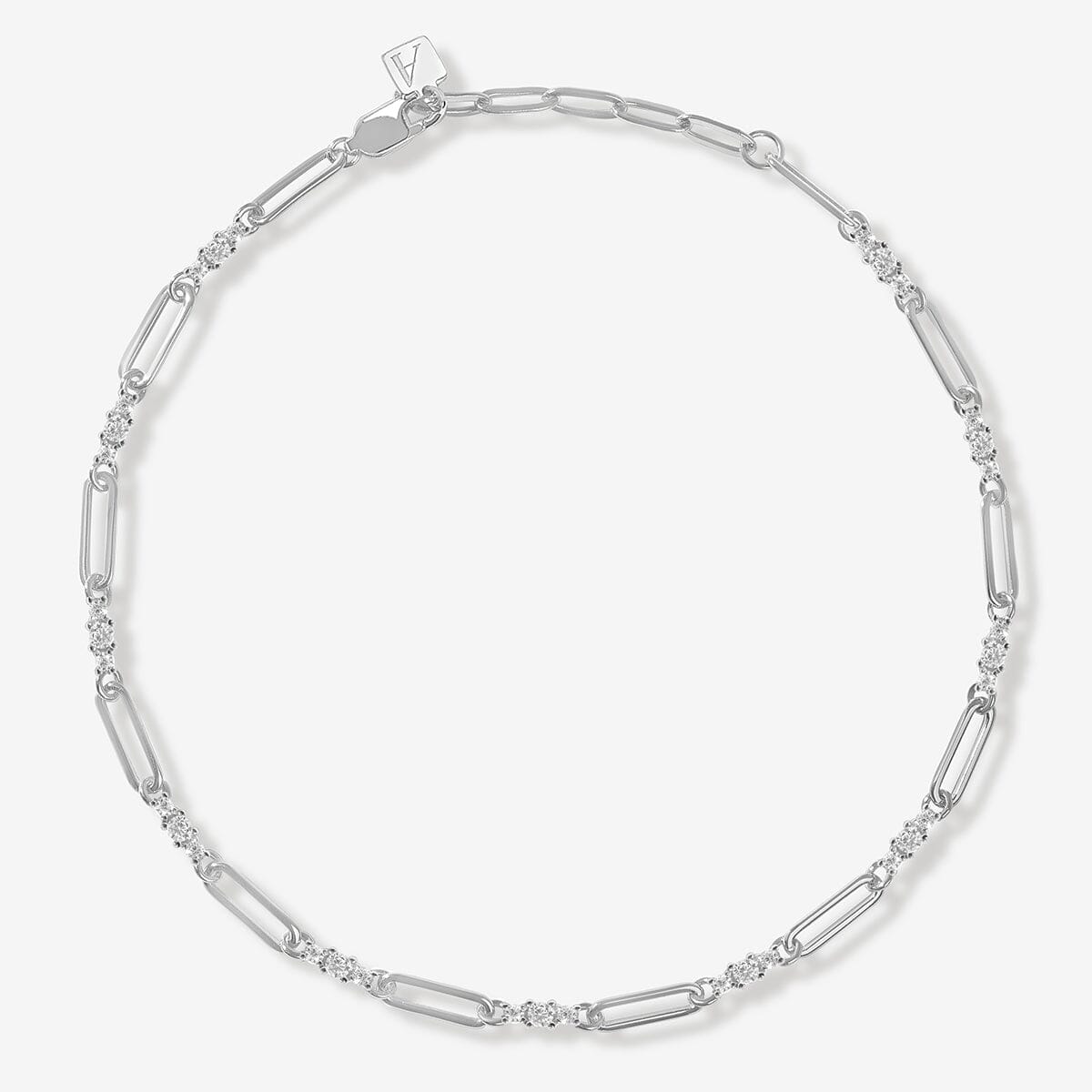 Sabi single link paperclip chain anklet