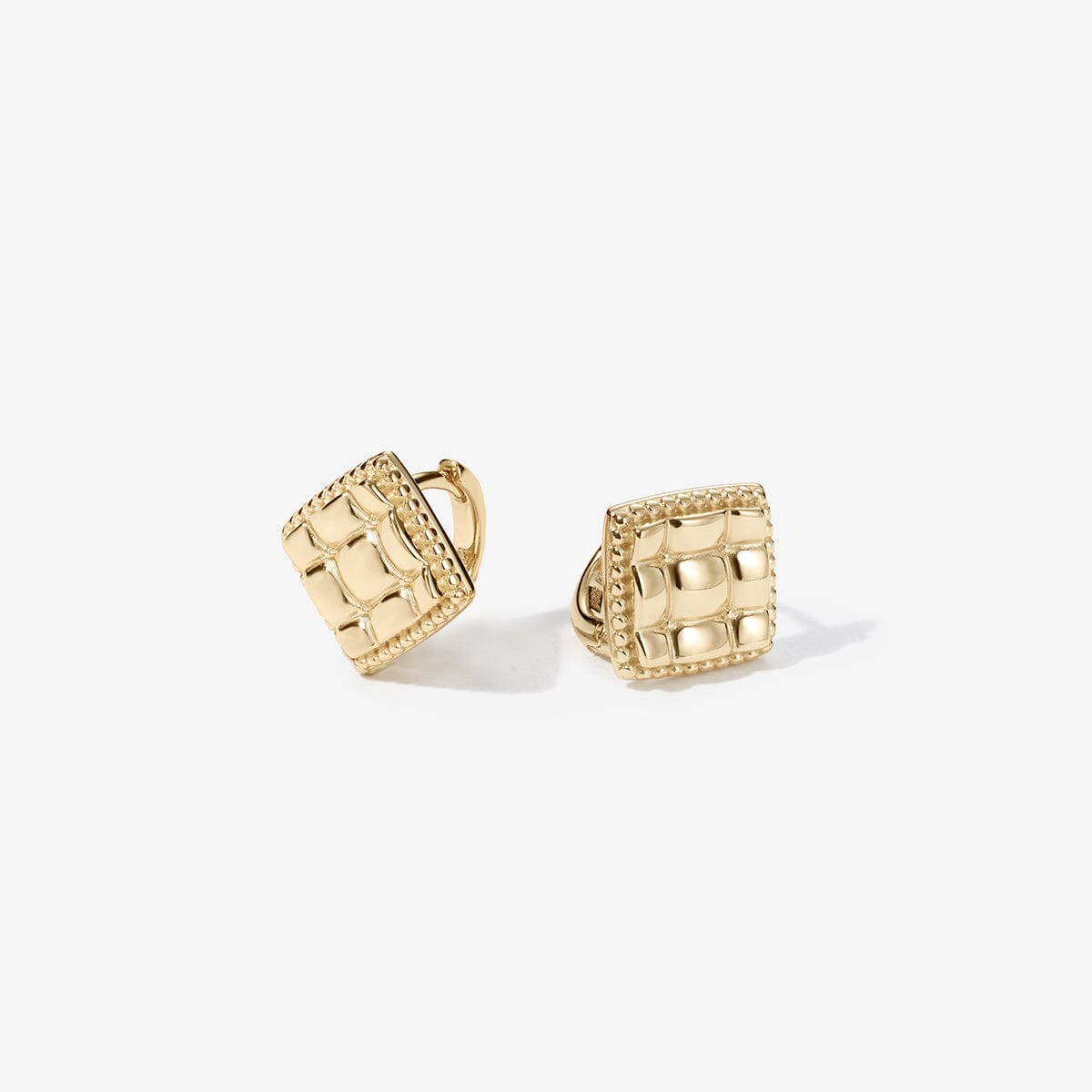 Tony diamond quilted huggie earrings
