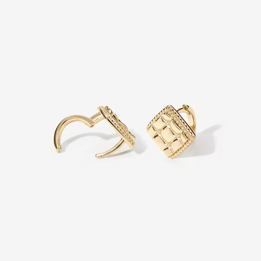 Tony diamond quilted huggie earrings