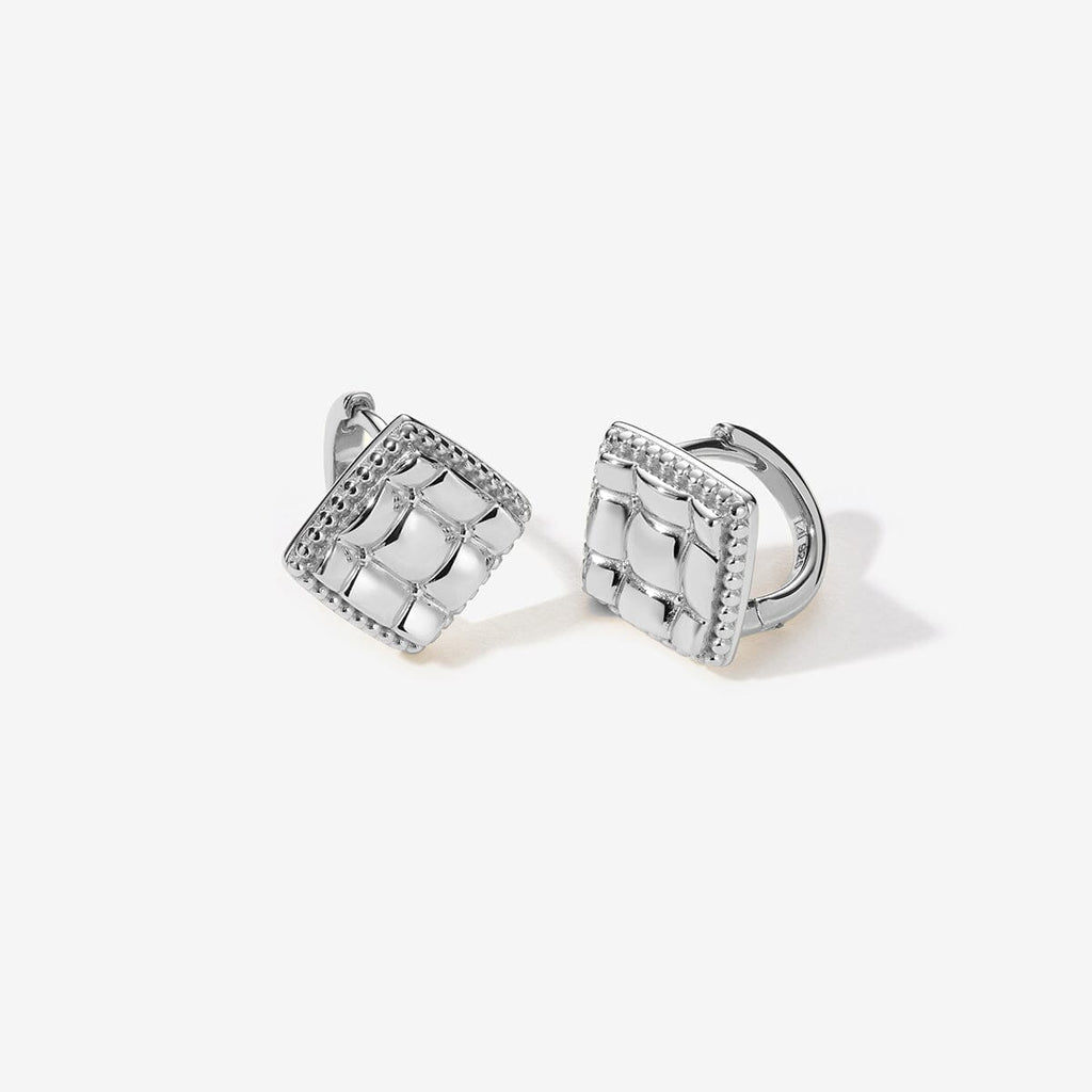 Tony diamond quilted huggie earrings