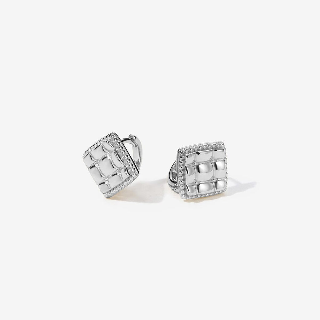 Tony diamond quilted huggie earrings