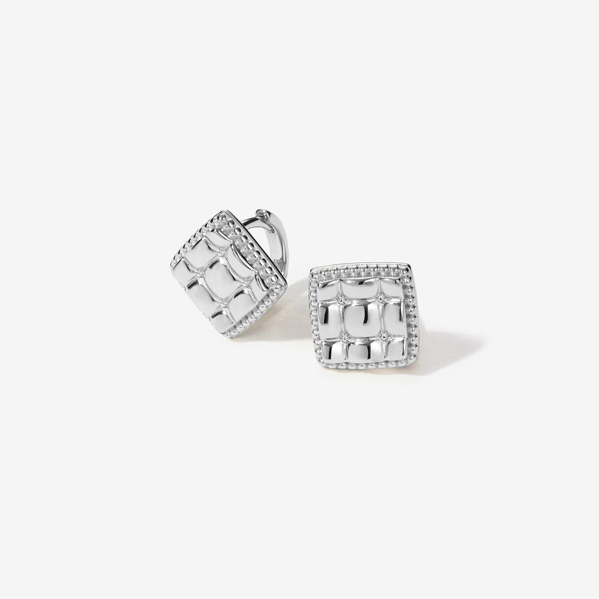 Tony diamond quilted huggie earrings
