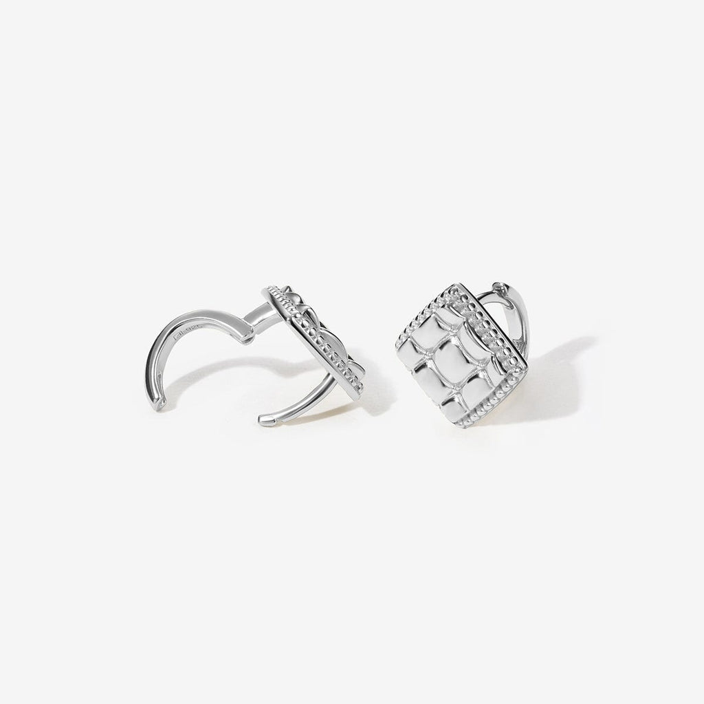 Tony diamond quilted huggie earrings